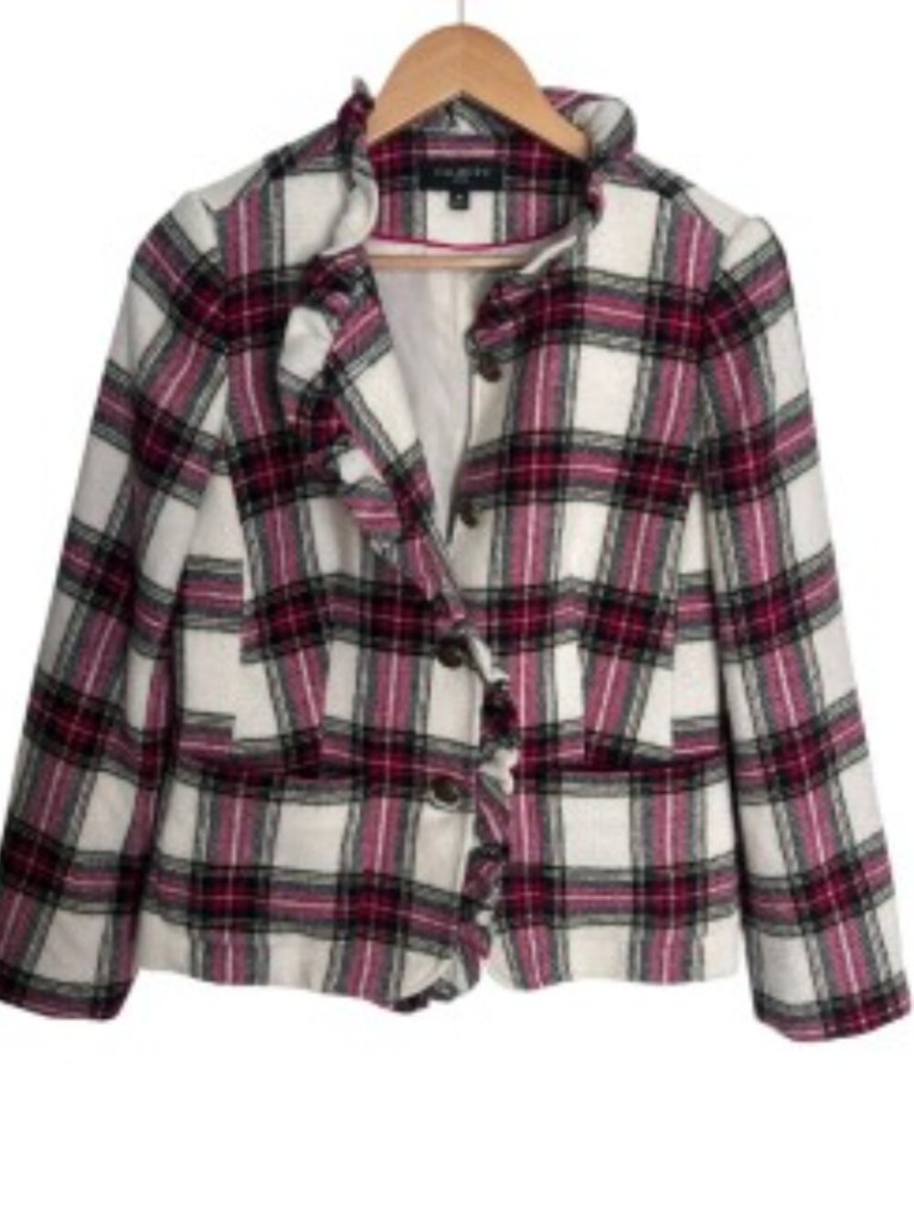 Talbots Tartan Plaid Shetland Wool Jacket 8P